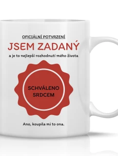 I AM BORN - klasický biely keramický hrnček 300 ml