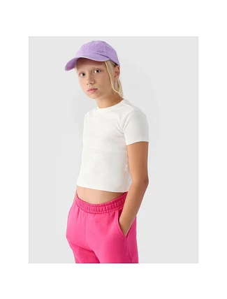 Hladké dievčenské tričko 4F 4FJRSS24TTSHF2053-11S