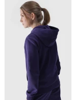 Bluza Damska Dresowa Z Kapturem Rozpinana Bawełniana 4F Granatowa 4FWMM00TSWSF1467-31S