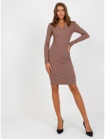 Dámske šaty EM SK 673.78P tmavo hnedá - FPrice Dámske šaty EM SK 673.78P tmavo hnedá - FPrice