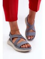 Ľahké dámske pohodlné sandále na suchý zips Blue Ceclea Ľahké dámske pohodlné sandále na suchý zips Blue Ceclea