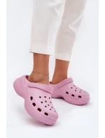Piankowe Klapki Damskie Na Masywnej Podeszwie Big Star RR274A120 Różowe