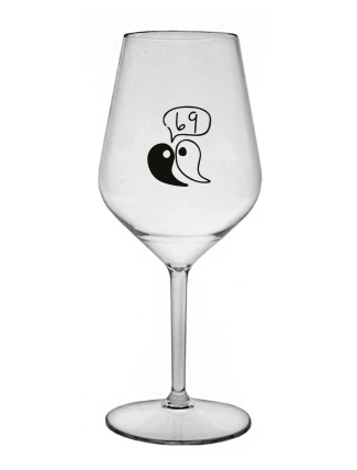 69 - čirá nerozbitná sklenice na víno 470 ml