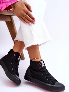 Damskie Klasyczne Wysokie Trampki Cross Jeans LL2R4088C Czarne