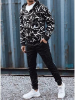 Pánska mikina na zips s kapucňou čierna FashionStreet BX5809 Pánska mikina na zips s kapucňou čierna FashionStreet BX5809