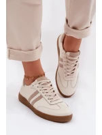 Zazoo N1068 Dámske kožené nízke tenisky Beige