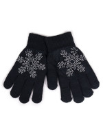 Dievčenské päťprsté rukavice Yoclub s tryskami RED-0216G-AA50-009 Black