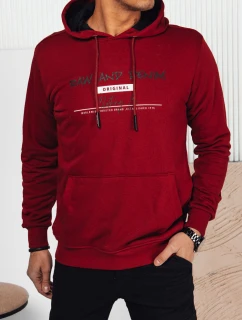 Pánska mikina s potlačou bordová FashionStreet BX5707