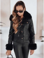 Dámska kožená bunda ramones s kožušinou čierna FashionStreet TY5207