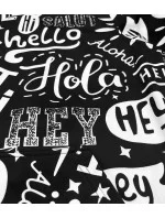 Čierna pánska "klokanie" mikina s potlačou (8B1150-1)