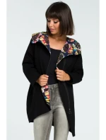 B091 Mikina s kapucňou Oversized na zips - čierna