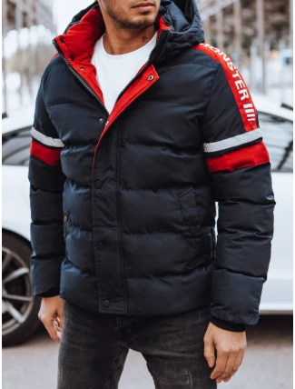 Pánska prešívaná zimná bunda tmavomodrá FashionStreet TX4566