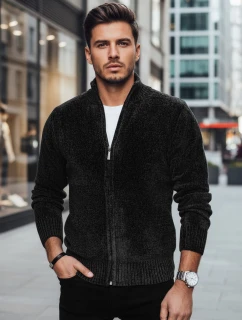 Pánsky čierny sveter na zips FashionStreet WX2232