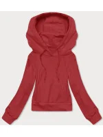 Krátka červená mikina s kapucňou (8B939-18) Krátka červená mikina s kapucňou (8B939-18)