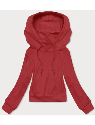 Krátka červená mikina s kapucňou (8B939-18) Krátka červená mikina s kapucňou (8B939-18)