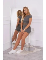 Bavlnená súprava s kraťasmi grafitová