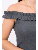 Španielske šaty s volánikmi grafitové