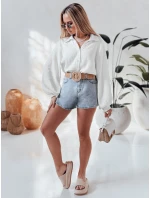 Dámska mušelínová košeľa oversize MUSLINEA biela FashionStreet DY0473