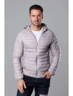 Svetlosivá prešívaná pánska bunda s kapucňou (HM112-30) Svetlosivá prešívaná pánska bunda s kapucňou (HM112-30)