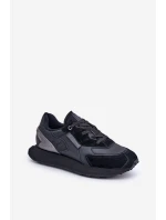 Skórzane Sneakersy Męskie Big Star OO174297 Hi-Poly System Czarne
