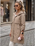Dámska prechodná bunda typu parka, béžová, FashionStreet TY5808