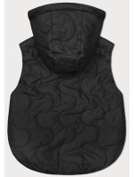 Dámska krátka čierna vesta s kapucňou BH Forever (BH-2414BIG)