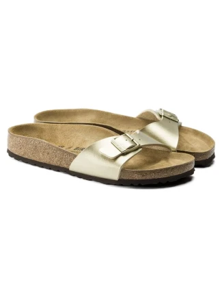 Birkenstock Madrid Birko-Flor Gold regular wide žabky (1016106) pre ženy