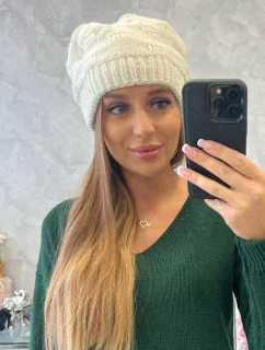 Dámska čiapka Nastia K373 ecru
