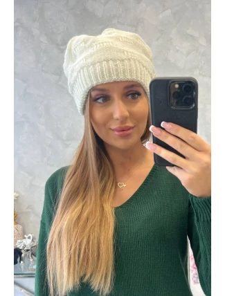 Dámska čiapka Nastia K373 ecru