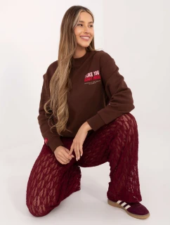 Mikina D10608BC02568J tmavohnedá