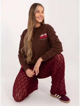 Mikina D10608BC02568J tmavohnedá