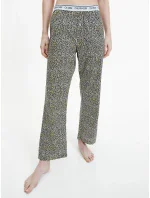 Dámske pyžamové nohavice QS6433E - V4L Fialová so zvieracím vzorom - Calvin Klein