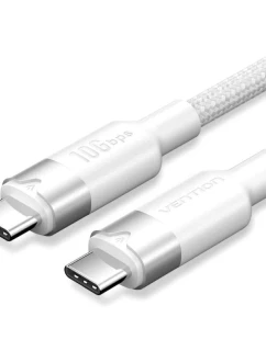 Kábel USB-C na USB-C Vention USB 3.2 5A 10Gbps 1m biely