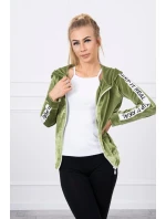 Velúrová mikina s kapucňou zelená