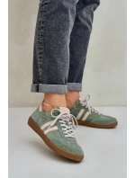 Zazoo N1068 Zamszowe Niskie Sneakersy Damskie Zielone