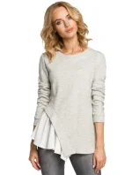 M333 Asymetrická vrstvená blúzka - púdrová