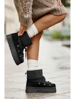 Snehové topánky s viazaním na platforme čierne Mavora Snehové topánky s viazaním na platforme čierne Mavora