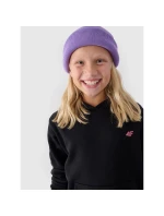 Dievčenská mikina bez prúžkov s kapucňou 4F Junior 4FJWMM00TSWSF1316-20S