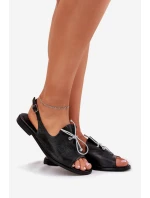 Kožené ploché sandále Zazoo 2898 black