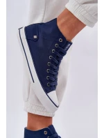 Damskie Wysokie Trampki Big Star DD274333 Granatowe