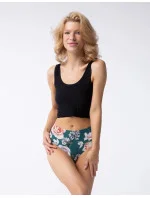 Dámske nohavičky Tea Rose Simple Brasil Maxi Green so vzorom - Julimex