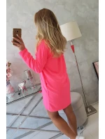 Šaty s kravatou ružové neónové