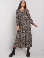 Šaty D73771M30225A1EN čierna béžová Šaty D73771M30225A1EN čierna béžová