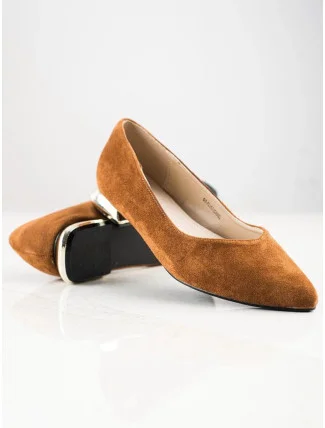 Klasické hnedé lodičky na širokom podpätku