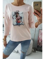 Blúzka s potlačou Original powder pink Blúzka s potlačou Original powder pink