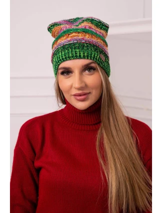 Fleecová čiapka Patrycja K254 fialová+zelená neónová