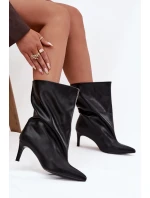 Wsuwane Botki Damskie Na Szpilce Czarne Solvienne