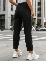 Dámske džínsy s vysokým pásom mom fit black FashionStreet UY2903