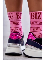 Damskie Buty Sportowe Na Koturnie GOE KK2N4081 Czarno-Granatowe