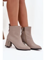 Ocieplane Botki Na Słupku Z Naturalnej Skóry Vinceza 66812 Szare